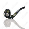 Shop Sand-blasted Black Sherlock W/ White Flowers by Sarita Glass in australian