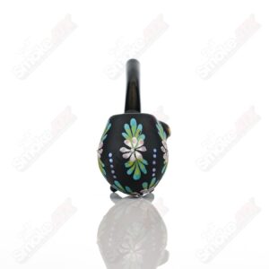 Shop Sandb-lasted Black Sherlock W/ Purple Flowers by Sarita Glass in australian