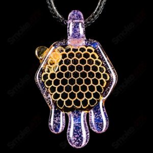Shop Medium Honeycomb Drip Pendant (Purple Slyme) Joe P Glass in australian
