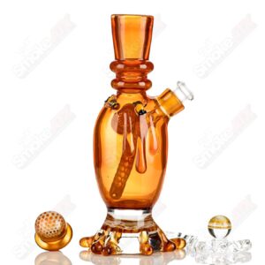 Shop Amber Honeycomb Lamp Set Joe P Glass in australian