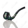 Shop Sandb-lasted Black Sherlock W/ Purple Flowers by Sarita Glass in australian