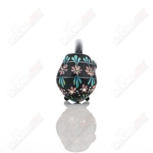 Shop Sand-blasted Black Sherlock W/ Purple Flowers by Sarita Glass in australian