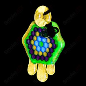 Shop 2" Honeycomb Drip Pendant (Teal/UV Green+Yellow) Joe P Glass in australian