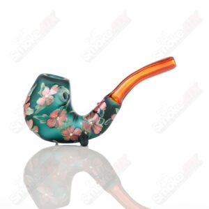 Shop Teal Sherlock W/ Pink Flowers by Sarita Glass in australian