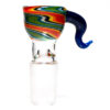 Shop K2 Glass - Worked Snap Slide - 14mm - Fire & Earth Wag w/ Cobalt Horn in australian