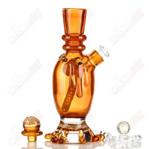 Shop Amber Honeycomb Lamp Set Joe P Glass in australian