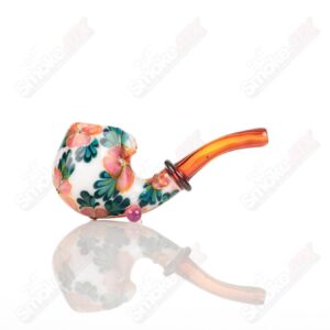 Shop White Sherlock W/ Peach & Pink Flowers by Sarita Glass in australian
