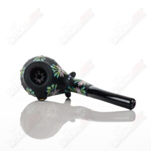 Shop Sandb-lasted Black Sherlock W/ Purple Flowers by Sarita Glass in australian