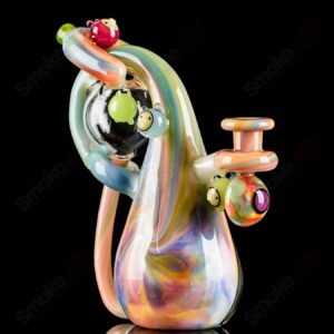Shop UV Reactive Multicolor Recycler Rig Earl Jr. x Aquariust Glass in australian