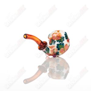 Shop White Sherlock W/ Peach & Pink Flowers by Sarita Glass in australian