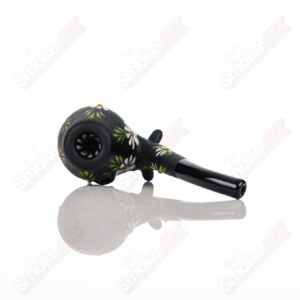 Shop Sand-blasted Black Sherlock W/ White Flowers by Sarita Glass in australian