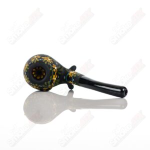Shop Sand-blasted Black Sherlock W/ Yellow Flowers by Sarita Glass in australian