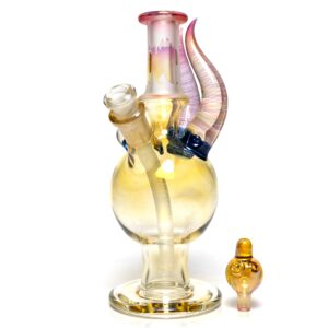 Shop Brando - 10mm Fumed & Half Blasted Ball Rig - Cobalt - Honeycomb Millie #1 in australian