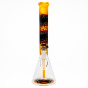 Shop Chris Sculli x Glass Munky - Worked Beaker - Fire Fade & Pumpkin Spice in australian