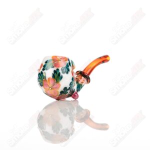 Shop White Sherlock W/ Peach & Pink Flowers by Sarita Glass in australian