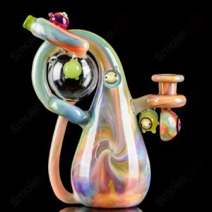 Shop UV Reactive Multicolor Recycler Rig Earl Jr. x Aquariust Glass in australian