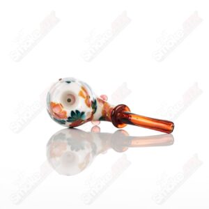 Shop White Sherlock W/ Peach & Pink Flowers by Sarita Glass in australian