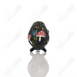 Shop Sand- Blasted Black Sherlock W/ Mushroom Botanical Motif by Sarita Glass in australian