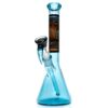 Shop Ill Glass - Custom Mini Beaker - Transparent Blue w/ Rainbow Linework in australian