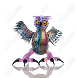 Shop Dichro EDM Owl by Four Winds Flameworks & Turtle Time Glass in australian