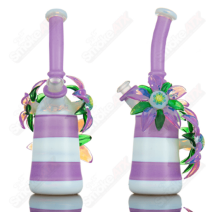 Shop White & Purple Habitat X Kimmo Glass Flower Rig in australian