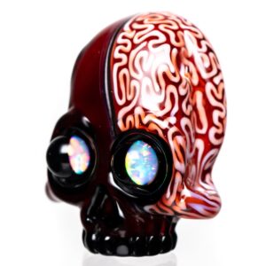 Shop AKM - Split Skull Pendant - Kandy Apple Red/Ghost & Braintech in australian