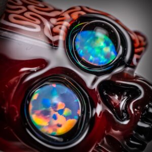 Shop AKM - Split Skull Pendant - Kandy Apple Red/Ghost & Braintech in australian