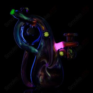 Shop UV Reactive Multicolor Recycler Rig Earl Jr. x Aquariust Glass in australian