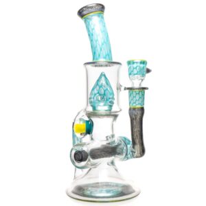 Shop Ben Wilson - Hollow Foot Inline Recycler w/ Triple Donut Perc - Agua Honeycomb w/ S.W. & Green in australian