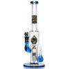 Shop Ben Wilson x Lurch - Worked Triple Donut Perc Recycler Tube - Cobalt w/Fire & Water Linework in australian