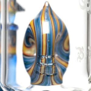 Shop Ben Wilson x Lurch - Worked Triple Donut Perc Recycler Tube - Cobalt w/Fire & Water Linework in australian