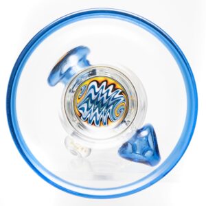 Shop Ben Wilson x Lurch - Worked Triple Donut Perc Recycler Tube - Cobalt w/Fire & Water Linework in australian