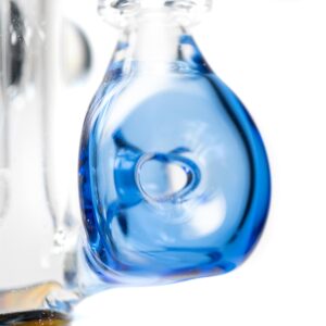 Shop Ben Wilson x Lurch - Worked Triple Donut Perc Recycler Tube - Cobalt w/Fire & Water Linework in australian