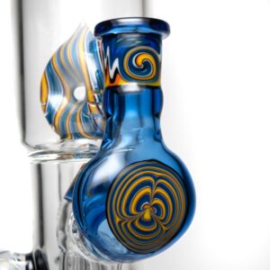 Shop Ben Wilson x Lurch - Worked Triple Donut Perc Recycler Tube - Cobalt w/Fire & Water Linework in australian
