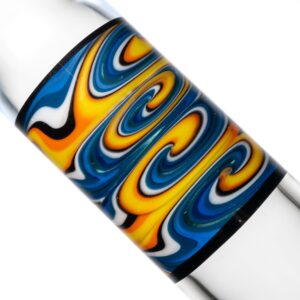 Shop Ben Wilson x Lurch - Worked Triple Donut Perc Recycler Tube - Cobalt w/Fire & Water Linework in australian