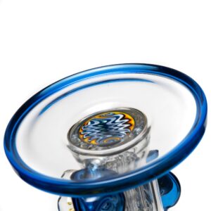 Shop Ben Wilson x Lurch - Worked Triple Donut Perc Recycler Tube - Cobalt w/Fire & Water Linework in australian