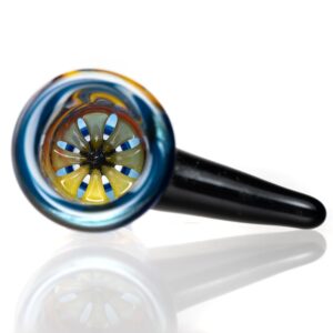 Shop Ben Wilson x Lurch - Worked Triple Donut Perc Recycler Tube - Cobalt w/Fire & Water Linework in australian