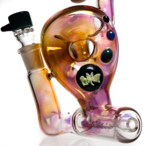Shop Ben Wilson - Triple Donut Inline Bubbler - Laydown - Fume w/ Color Accents in australian