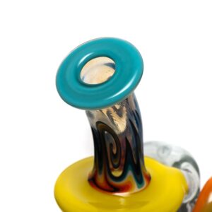 Shop Ben Wilson - Triple Donut Inline Recycler Puffco Peak Top - Multi Color w/ Linework in australian