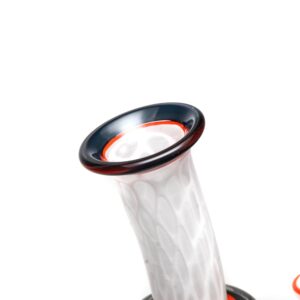 Shop Ben Wilson - Hollow Foot Inline Recycler w/ Triple Donut Perc - White Honeycomb w/ Black & Orange in australian