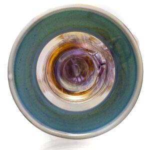 Shop Ben Wilson - Triple Donut Bubbler - Fume w/ Striking Blue & White in australian