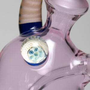 Shop Brando - 10mm Half Blasted Ball Rig - Pink w/ Cobalt - Fume Cluster Millie in australian