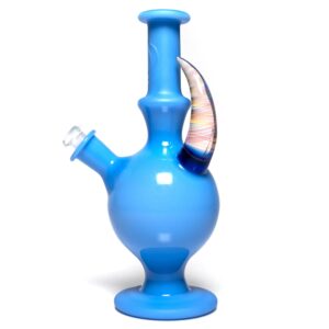 Shop Brando - 10mm Half Blasted Ball Rig - Milky Blue w/ Cobalt - Fume Cluster Millie in australian