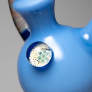 Shop Brando - 10mm Half Blasted Ball Rig - Milky Blue w/ Cobalt - Fume Cluster Millie in australian