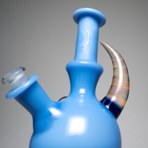 Shop Brando - 10mm Half Blasted Ball Rig - Milky Blue w/ Cobalt - Fume Cluster Millie in australian