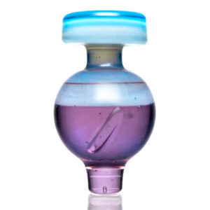 Shop Cripple Hill Glass - Spinner Cap - 20mm - Ghost & Purple Lollipop in australian