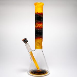 Shop Chris Sculli x Glass Munky - Worked Beaker - Fire Fade & Pumpkin Spice in australian