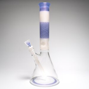 Shop Chris Sculli x Glass Munky - Worked Beaker - Purple/White Satin & UV Retti in australian