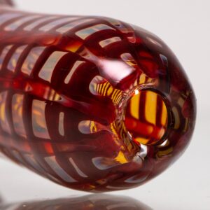 Shop Daniels Glass Art - Fume & Rake Spoon Pipe - Red in australian