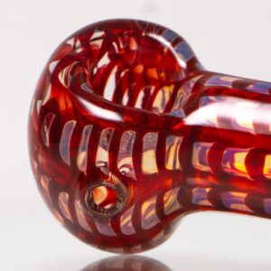 Shop Daniels Glass Art - Fume & Rake Spoon Pipe - Red in australian